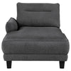 Cyra 110 Inch 2 Piece Sectional Sofa, Chaise, Gray Fabric, Welt Trim By Casagear Home