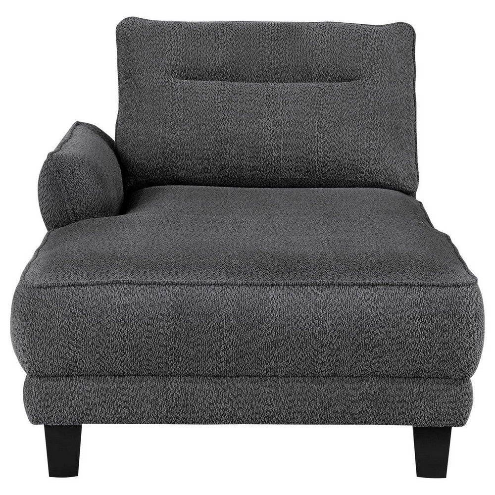Cyra 110 Inch 2 Piece Sectional Sofa, Chaise, Gray Fabric, Welt Trim By Casagear Home