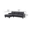 Cyra 110 Inch 2 Piece Sectional Sofa, Chaise, Gray Fabric, Welt Trim By Casagear Home