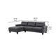 Cyra 110 Inch 2 Piece Sectional Sofa, Chaise, Gray Fabric, Welt Trim By Casagear Home