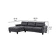Cyra 110 Inch 2 Piece Sectional Sofa Chaise Gray Fabric Welt Trim By Casagear Home BM309585