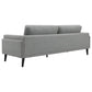 Fiza 87 Inch Sofa Gray Polyester Track Arms Pocket Coils Double Frame By Casagear Home BM309587