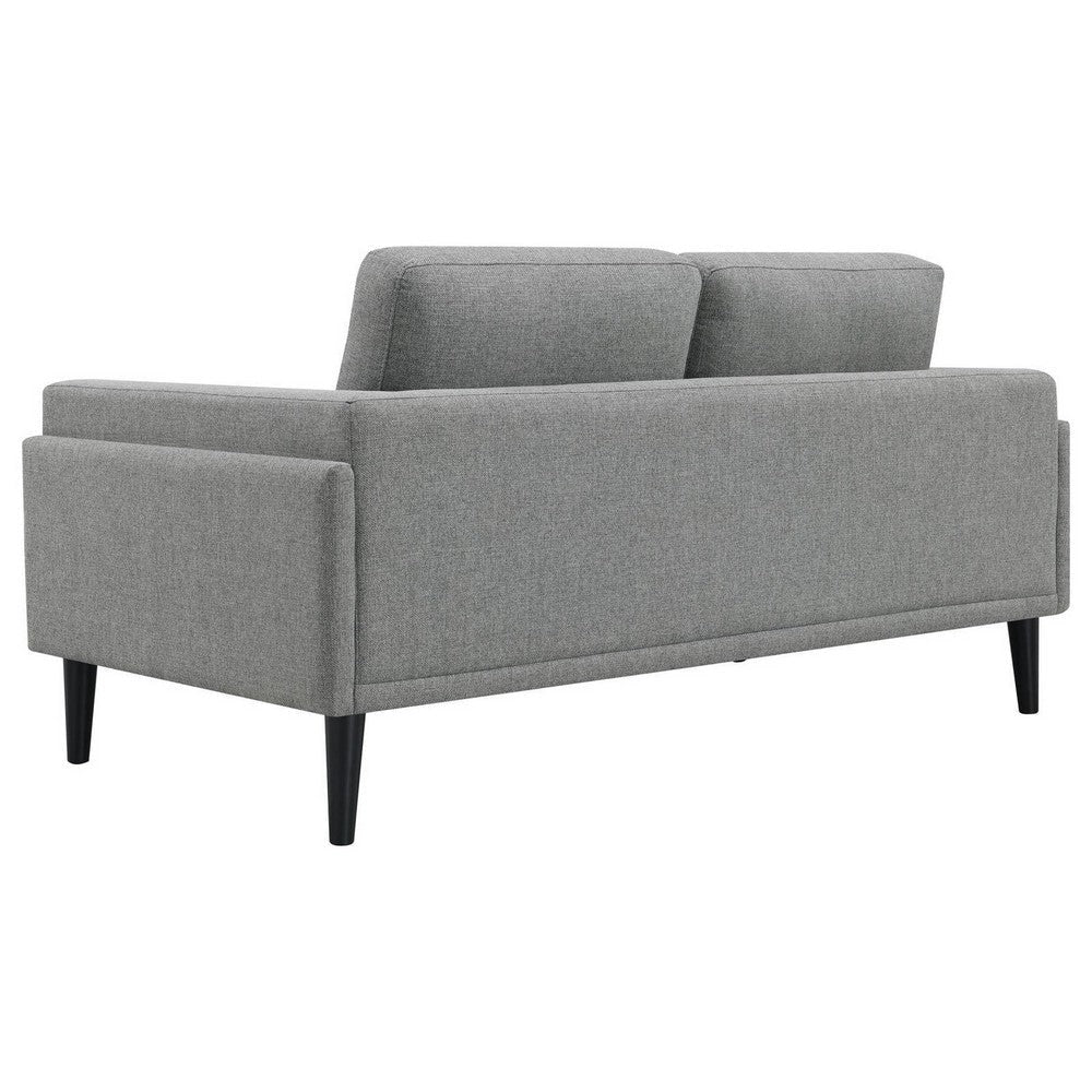 Fiza 64 Inch Loveseat Gray Polyester Track Arms Pocket Coil Seats By Casagear Home BM309588