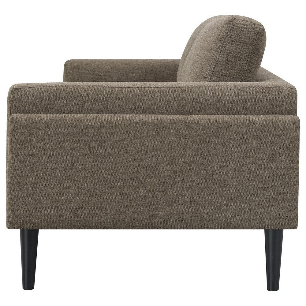 Fiza 87 Inch Sofa Taupe Polyester Track Arms Pocket Coils Double Frame By Casagear Home BM309590