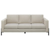 Zoya 82 Inch Sofa Track Arms Oatmeal Beige Fabric Herringbone Design By Casagear Home BM309595