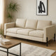 Zoya 82 Inch Sofa, Track Arms, Oatmeal Beige Fabric, Herringbone Design  By Casagear Home