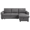 Kavu 95 Inch Sectional Sofa L Shape Cushioned Seat Chaise Lounger Gray By Casagear Home BM309601