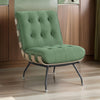 Nain 35 Inch Accent Chair, Oversized Cushion Tufted Back, Green Upholstery By Casagear Home