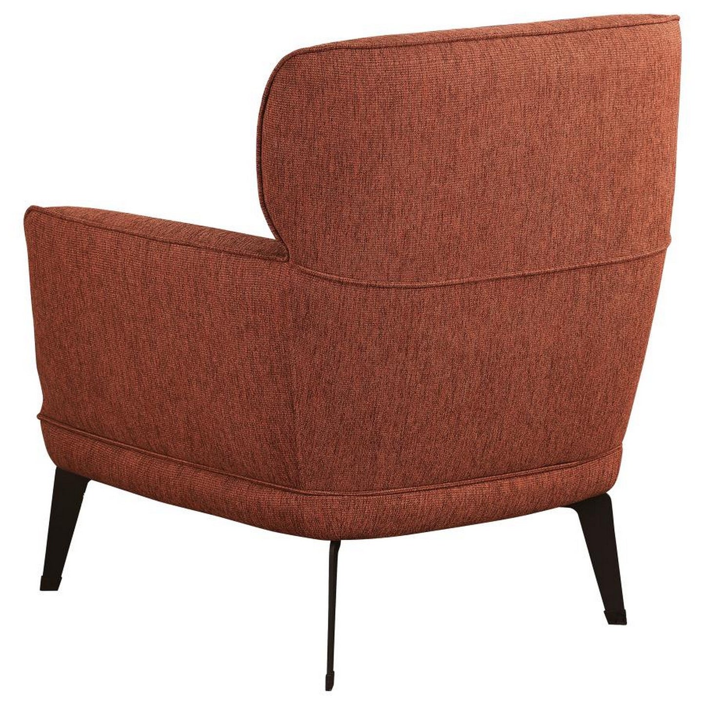 Dup 34 Inch Accent Chair Cushioned Seat Rounded Track Arms Muted Orange By Casagear Home BM309612