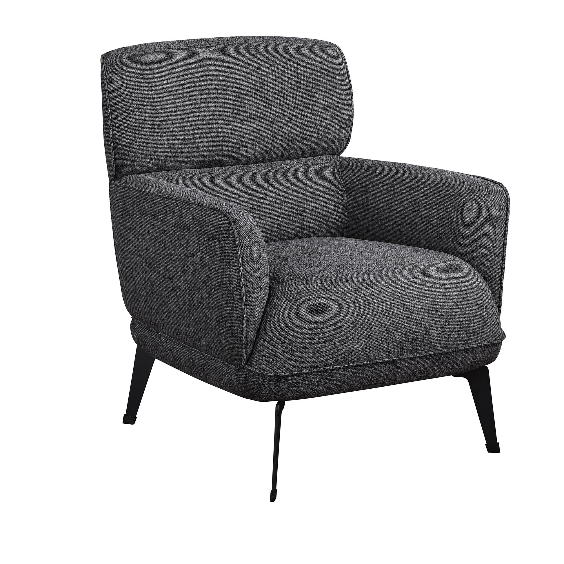 Dup 34 Inch Accent Chair Cushioned Seat Rounded Track Arms Muted Gray By Casagear Home BM309613