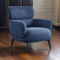 Dup 34 Inch Accent Chair, Cushioned Seat, Rounded Track Arms, Muted Blue By Casagear Home