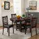 5 Piece Dining Set, 42 Inch Round Extendable Table With 4 Chairs, Espresso By Casagear Home