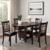 5 Piece Dining Set, 42 Inch Round Extendable Table With 4 Chairs, Espresso By Casagear Home