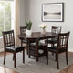 5 Piece Dining Set, 42 Inch Round Extendable Table With 4 Chairs, Espresso By Casagear Home