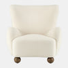 38 Inch Armchair Wingback Design Soft Cushioned Seat Beige Upholstery By Casagear Home BM309621