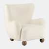 38 Inch Armchair, Wingback Design, Soft Cushioned Seat, Beige Upholstery By Casagear Home