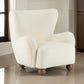 38 Inch Armchair Wingback Design Soft Cushioned Seat Beige Upholstery By Casagear Home BM309621