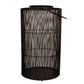 26 Inch Tall Lantern, Round Body Shape, Black Metal Wire Mesh with Handle By Casagear Home