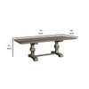 Ray Dining Table 72-90 Inch Extendable Top Salvaged Rustic Gray Finish By Casagear Home BM309637