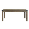 Eli 71 Inch Dining Table, Distressed Rustic Gray, Industrial Metal Rivets By Casagear Home