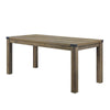 Eli 71 Inch Dining Table, Distressed Rustic Gray, Industrial Metal Rivets By Casagear Home