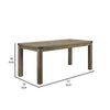Eli 71 Inch Dining Table, Distressed Rustic Gray, Industrial Metal Rivets By Casagear Home
