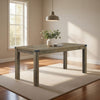 Eli 71 Inch Dining Table, Distressed Rustic Gray, Industrial Metal Rivets By Casagear Home