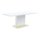 Tyra 71 Inch Dining Table, Rectangular, White Pedestal, Stainless Steel By Casagear Home