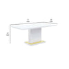 Tyra 71 Inch Dining Table Rectangular White Pedestal Stainless Steel By Casagear Home BM309639