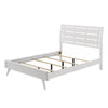 Siam Queen Size Bed, Classic White, Rubberwood, Slatted Panel Headboard By Casagear Home