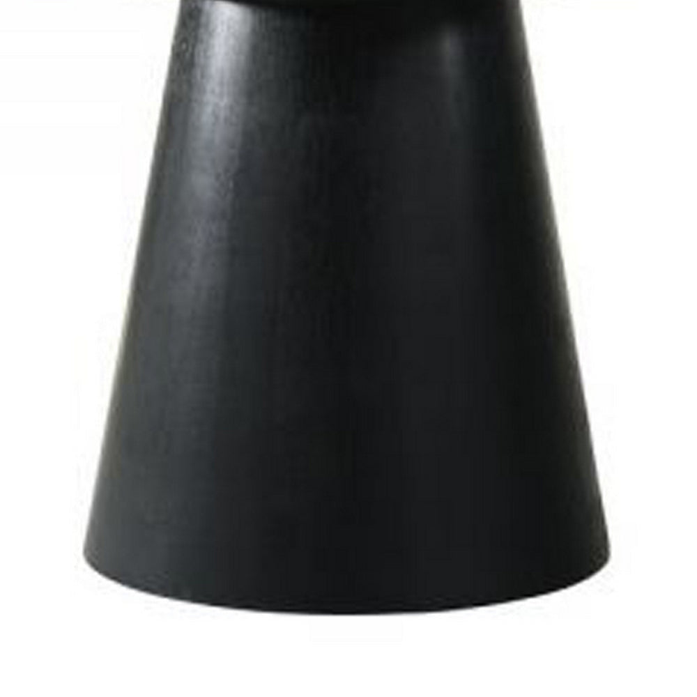 Fin 59 Inch Dining Table Round Surface Pedestal Base Rubberwood Black By Casagear Home BM309650