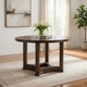 Stacy 47 Inch Dining Table, Round Tabletop, Rubberwood, Weathered Oak  By Casagear Home