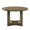 Stacy 47 Inch Dining Table Round Tabletop Rubberwood Weathered Oak By Casagear Home BM309653