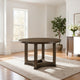 Stacy 47 Inch Dining Table, Round Tabletop, Rubberwood, Weathered Oak  By Casagear Home