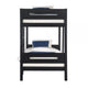 Asin Twin Bunk Bed with Front Facing Ladder Solid Pine Wood Black Finish By Casagear Home BM309654