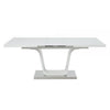 Kami 64-78 Inch Extendable Dining Table Butterfly Leaf U-Shaped White By Casagear Home BM309661