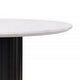 Jerry 54 Inch Dining Table, Round Faux Marble Top, Black Pedestal Base By Casagear Home