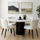 Jerry 54 Inch Dining Table, Round Faux Marble Top, Black Pedestal Base By Casagear Home