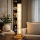 Lizy 24 Inch Tall, Thin Table Lamp, Crystal, LED Metal Frame, Antique Brass By Casagear Home