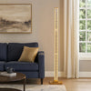 Lizy 62 Inch Floor Lamp with Crystal, LED Metal Frame, Antique Brass By Casagear Home