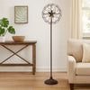 Quinn 63 Inch Accent Floor Lamp, Vintage Fan Design, Antique Bronze Finish By Casagear Home