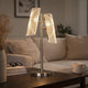 Spark 23 Inch Table Lamp with Metal Base and 2 Geometric Shades, Gold By Casagear Home