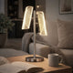 Spark 23 Inch Table Lamp with Metal Base and 2 Geometric Shades, Gold By Casagear Home