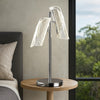 Spark 23 Inch Table Lamp, 2 Cylindrical Shades, Bright Nickel Silver Finish By Casagear Home