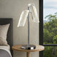 Spark 23 Inch Table Lamp, 2 Cylindrical Shades, Bright Nickel Silver Finish By Casagear Home