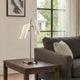 Spark 23 Inch Table Lamp, 2 Cylindrical Shades, Bright Nickel Silver Finish By Casagear Home