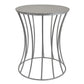 Ema 21 Inch Plant Stand Round Top Slatted Geometric Frame Silver Finish By Casagear Home BM309692