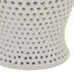 Deni 19 Inch Ginger Jar Small Carved Cutout Lattice Removable Lid White By Casagear Home BM309702