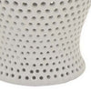 Deni 19 Inch Ginger Jar Small Carved Cutout Lattice Removable Lid White By Casagear Home BM309702