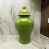 Teli 18 Inch Decorative Temple Ginger Jar, Smooth Ceramic, Glossy Green By Casagear Home